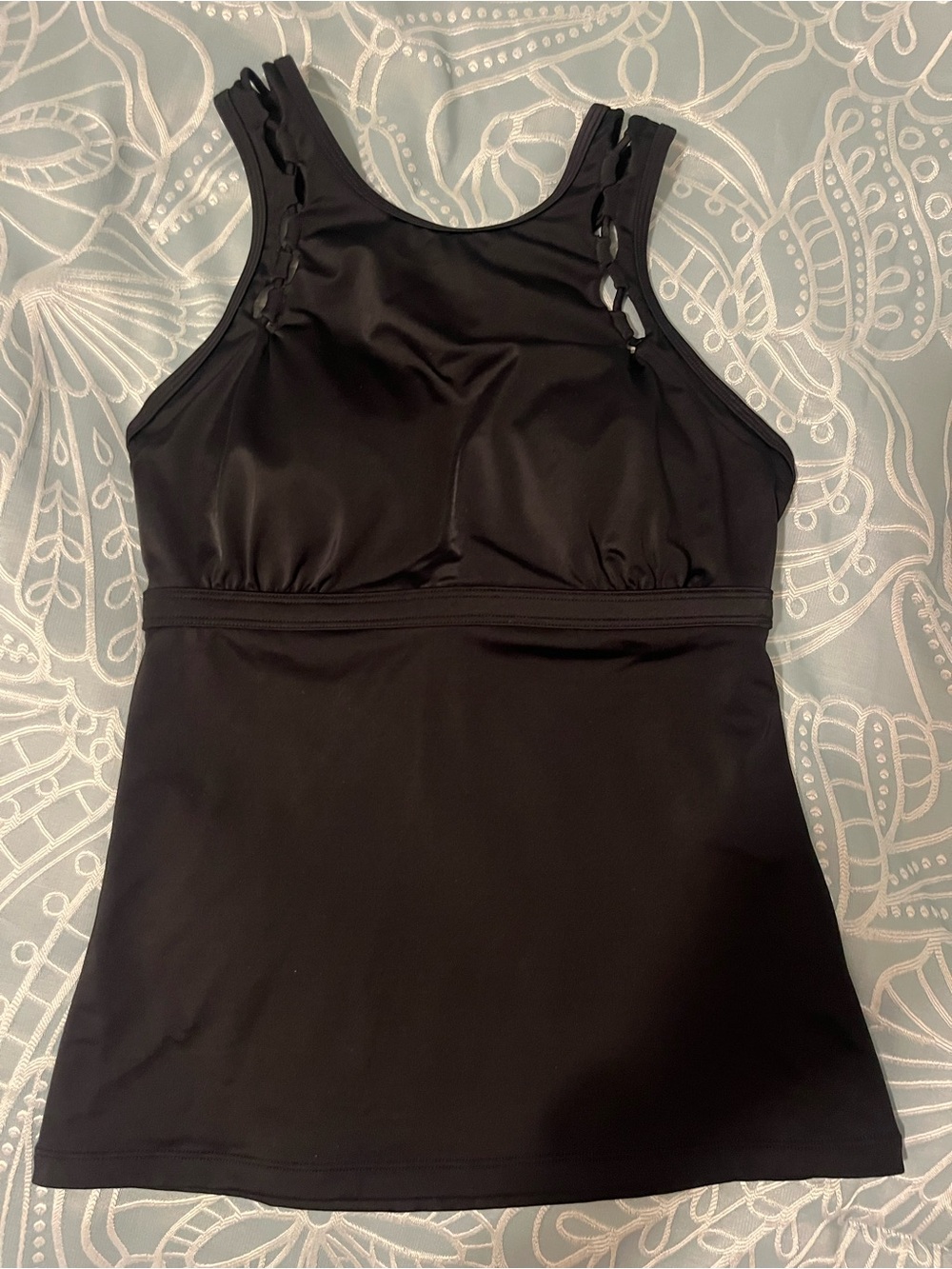 Athleta Black High-Neck Bra Cup One-Piece Swim Tankini